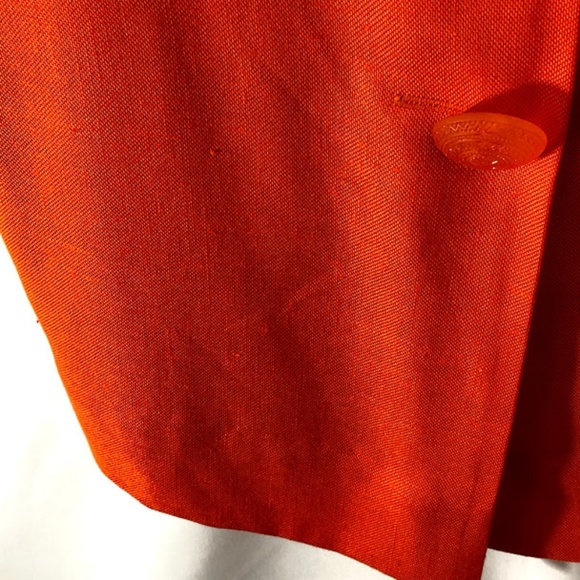 Nipon 12P Orange Buttons Short Sleeve Shift Dress - Picture 2 of 3